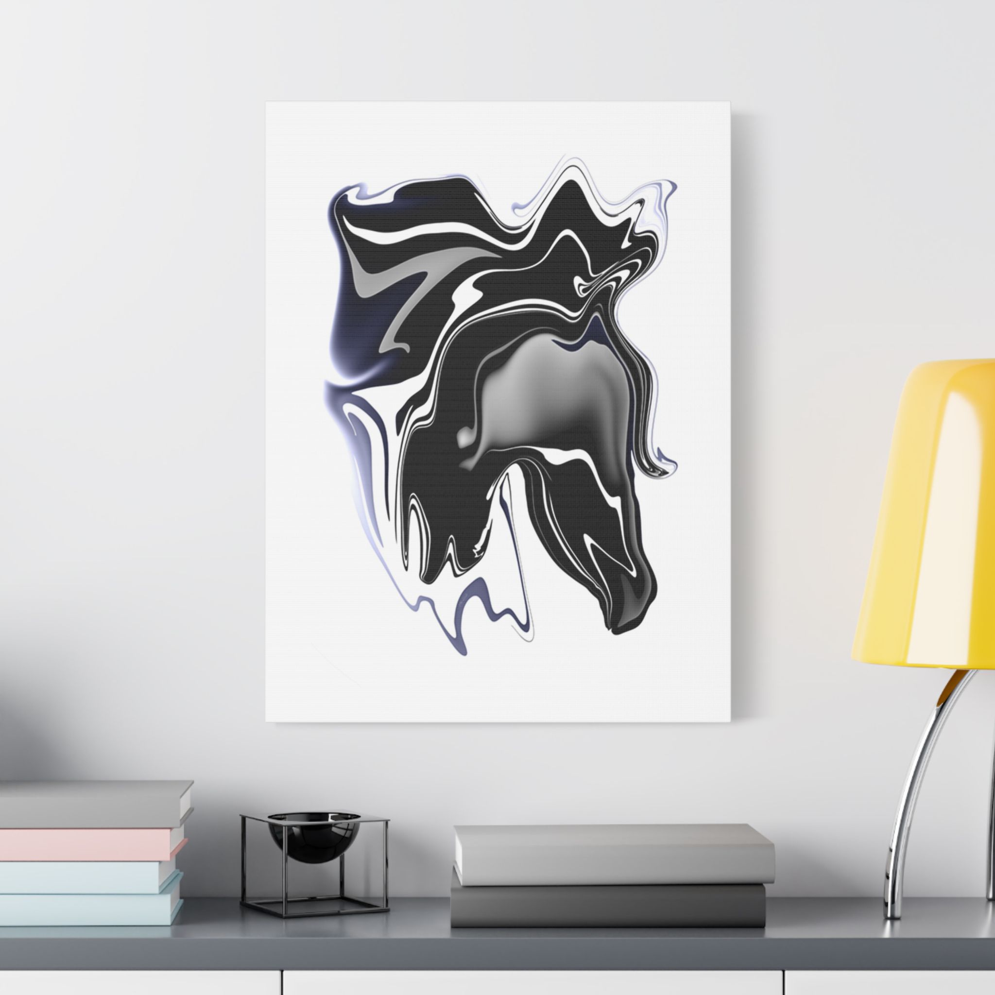 Digital Abstract Art ~ A Horse Named Mystery Art Print on Satin Canvas, Stretched - Image 3