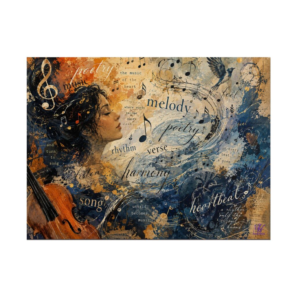 Musical Melody Art Rolled Poster | Violin Music Notes Wall Decor