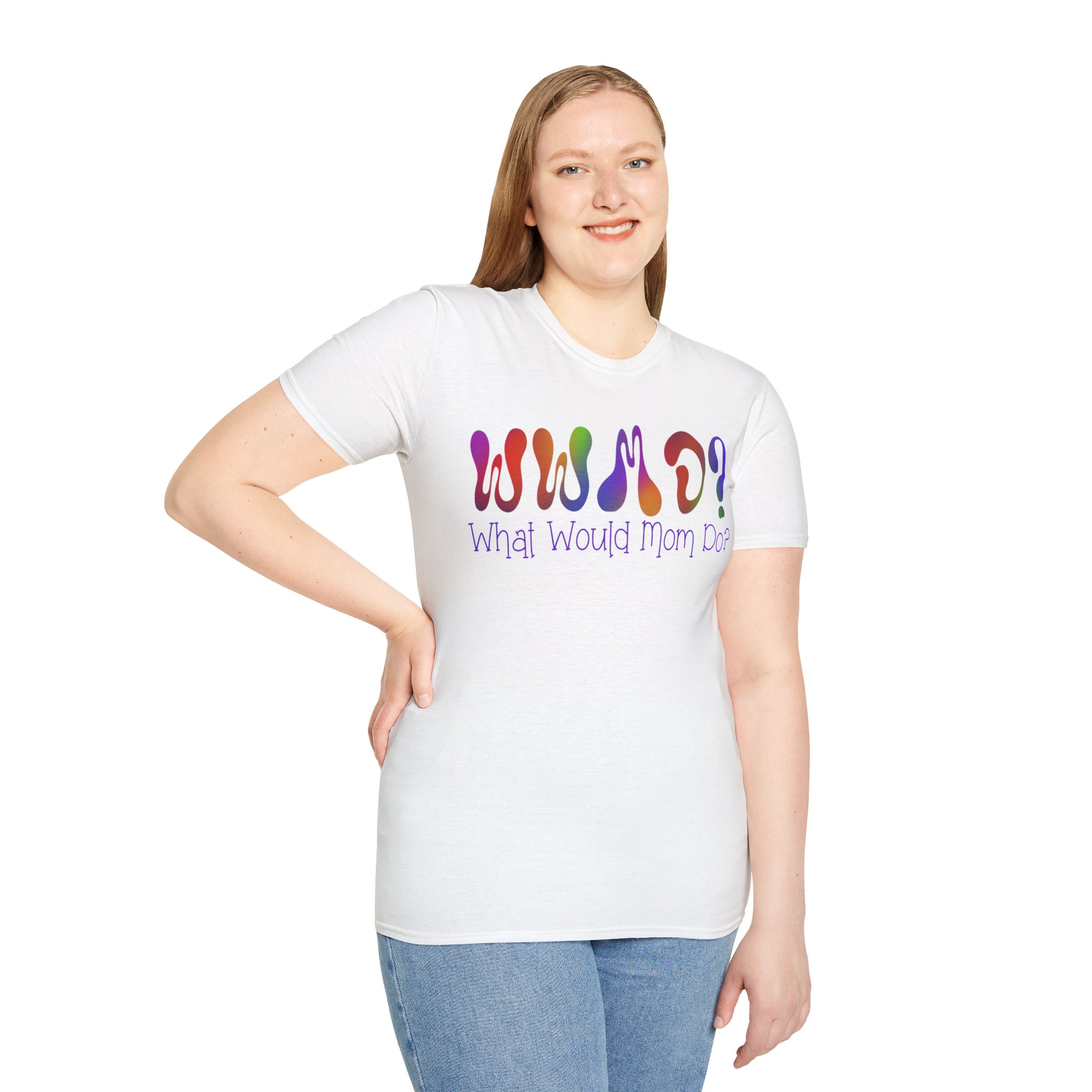 WWMD? What Would Mom Do? Tie-Dye Unisex Softstyle T-Shirt - Image 4