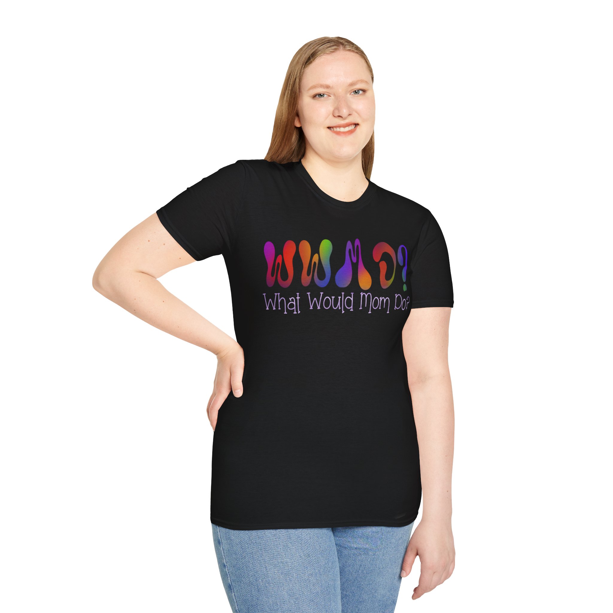 WWMD? What Would Mom Do? Tie-Dye Unisex Softstyle T-Shirt - Image 5