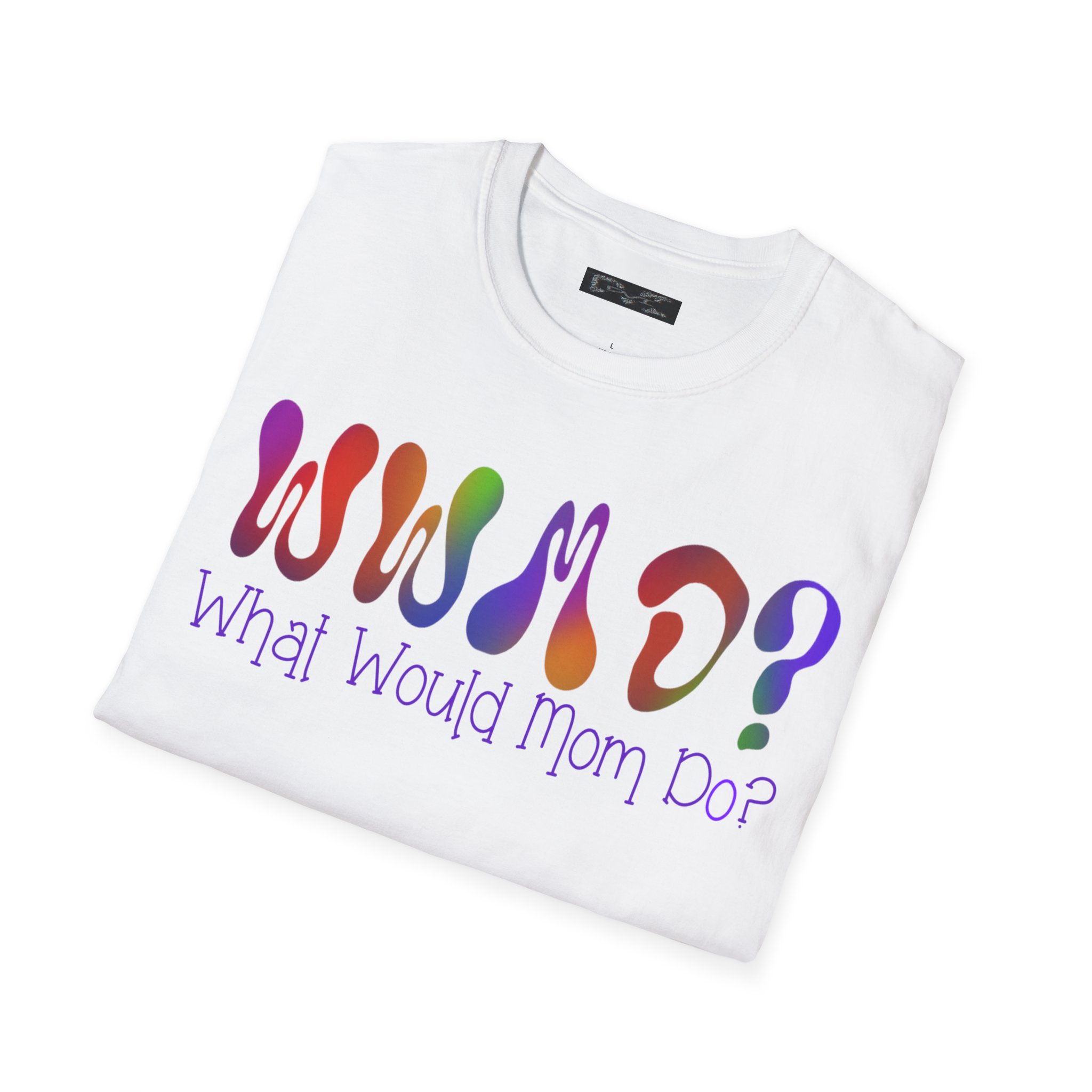 WWMD? What Would Mom Do? Tie-Dye Unisex Softstyle T-Shirt - Image 3