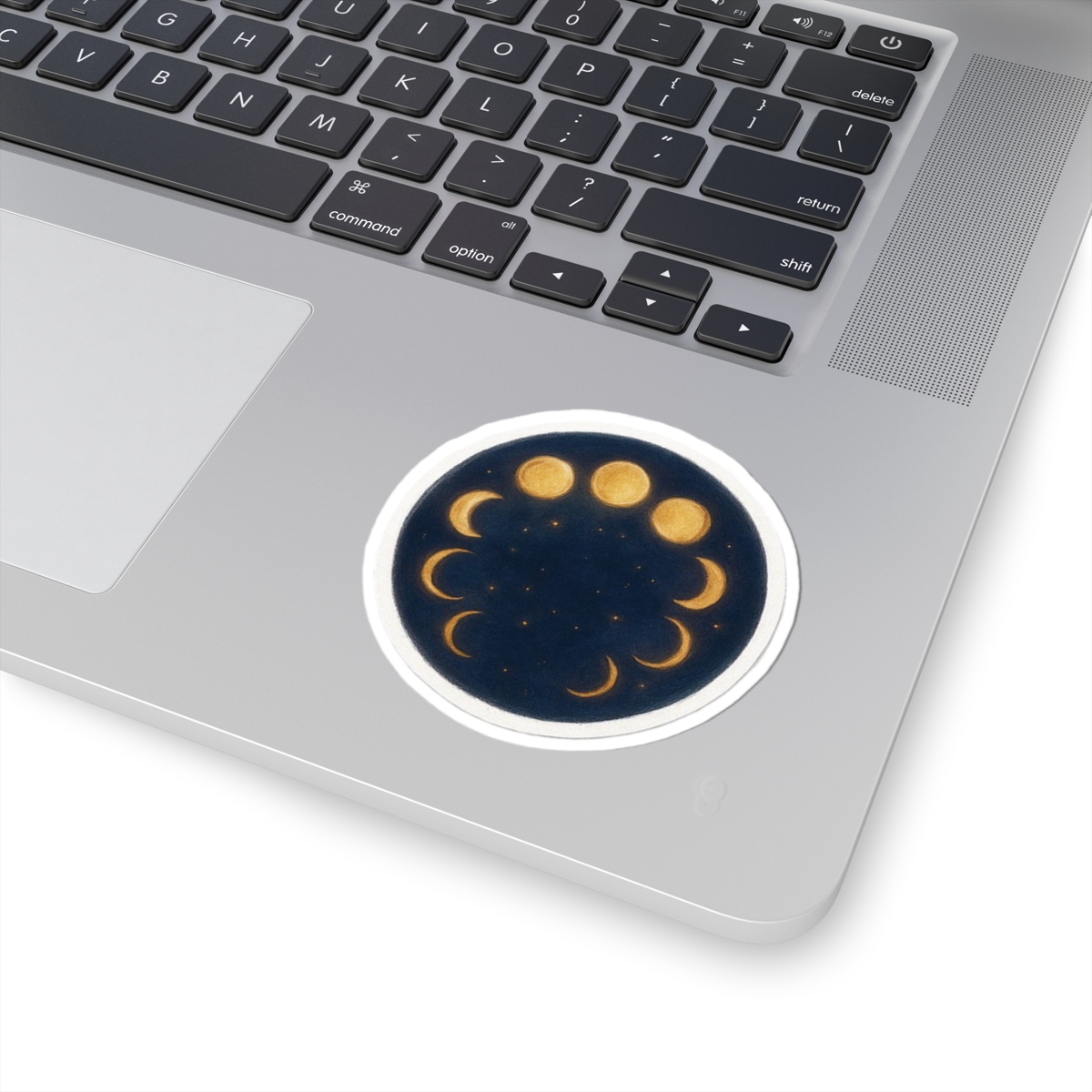 Moon Phases Sticker | Crescent to Full Moon Kiss-Cut Sticker, Celestial Night Design - Image 2