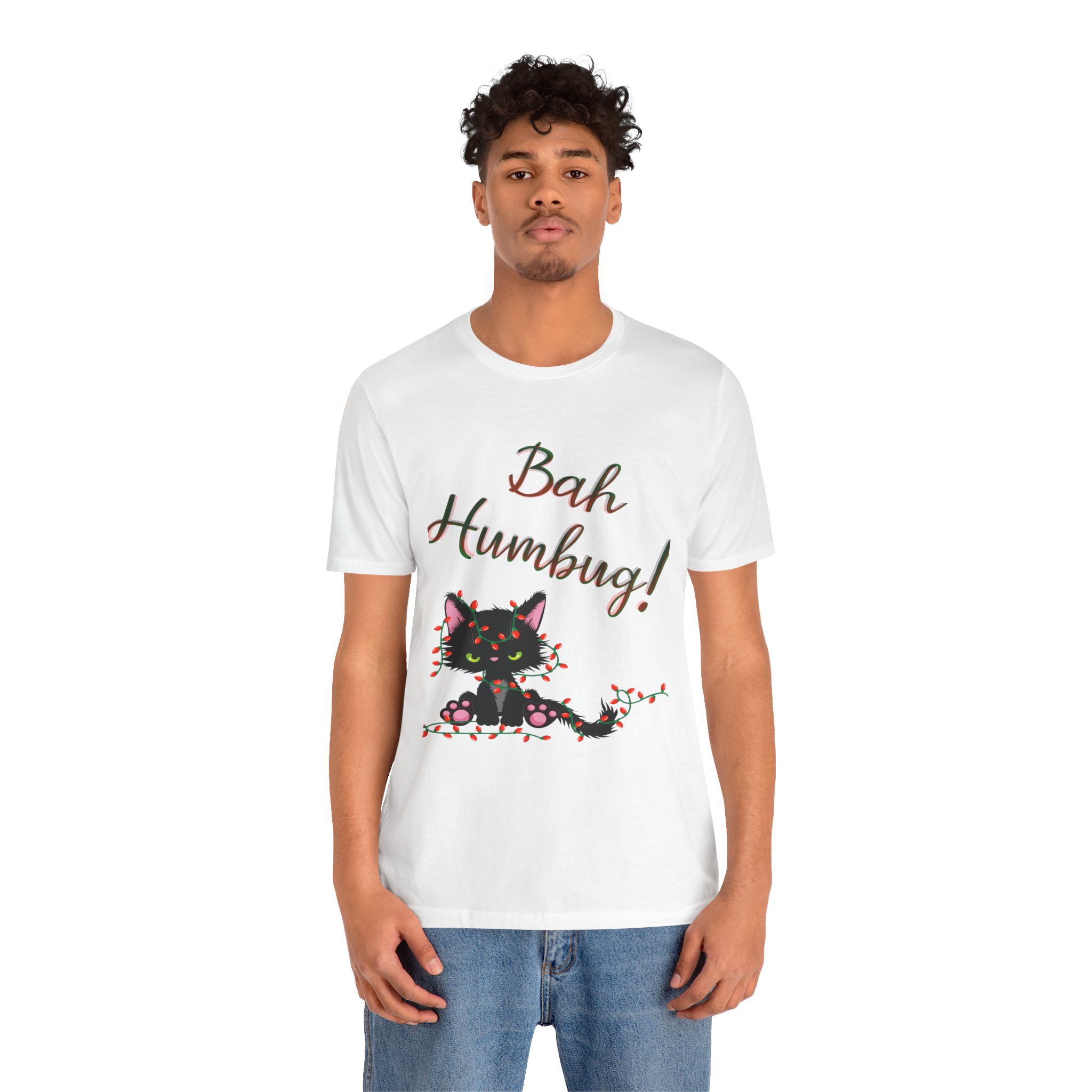 Bah Humbug Black Cat Unisex Jersey Short Sleeve Tee - Image 3