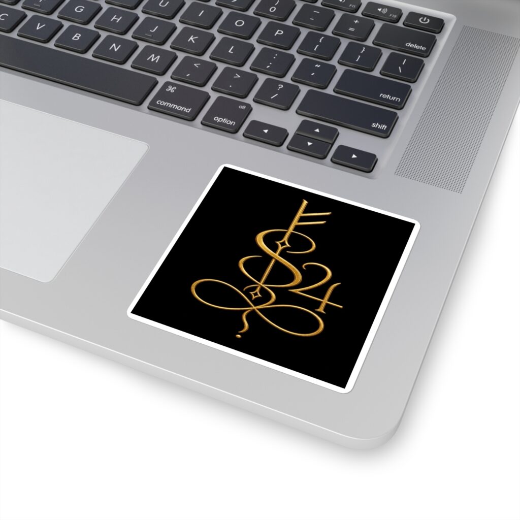 Wealth and Prosperity Sigil Script | Square Stickers