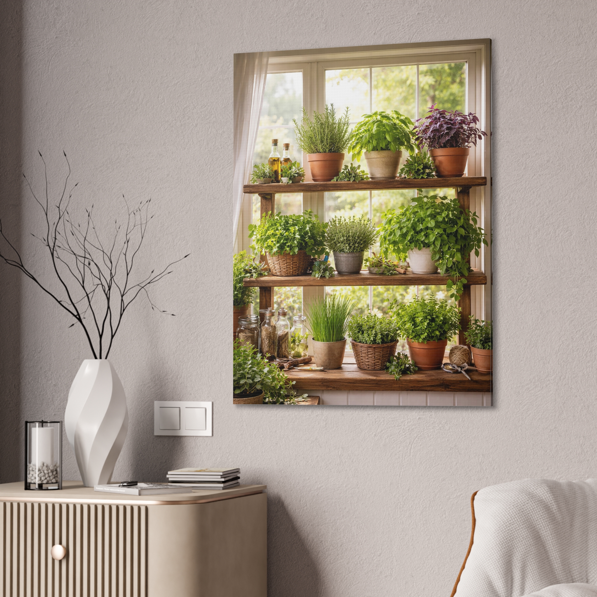Herb Garden Window Shelf Canvas Art - Image 6