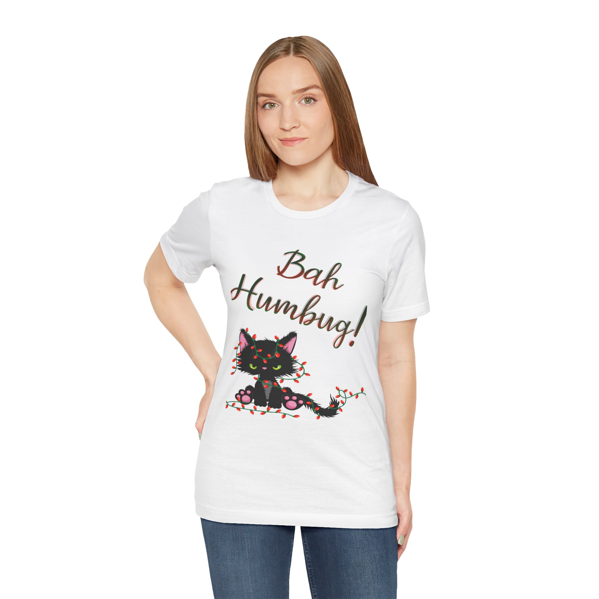 Bah Humbug Black Cat Unisex Jersey Short Sleeve Tee - Image 4