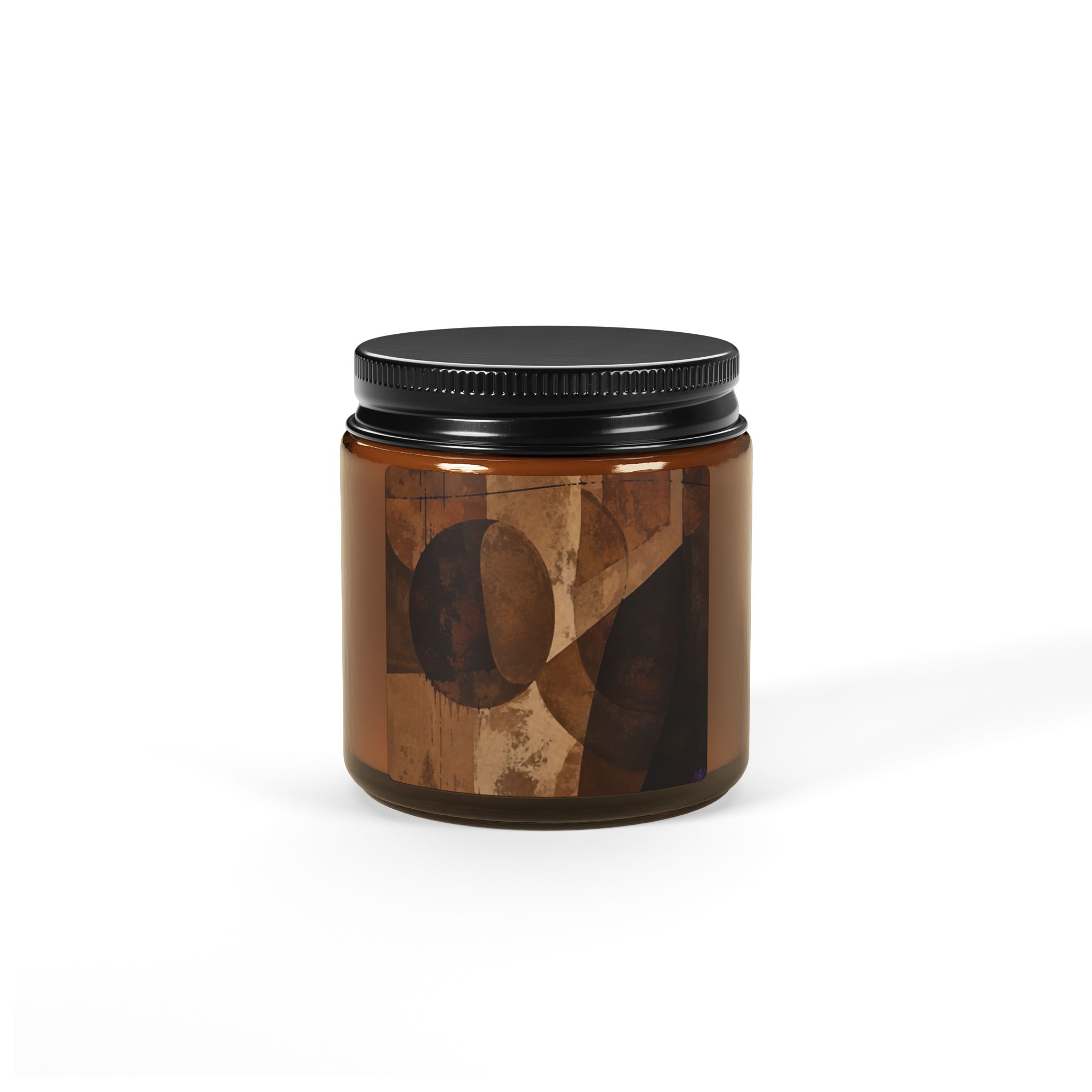 Shapes of Brown Geometric Amber Jar Candle | Soy Scented Candle