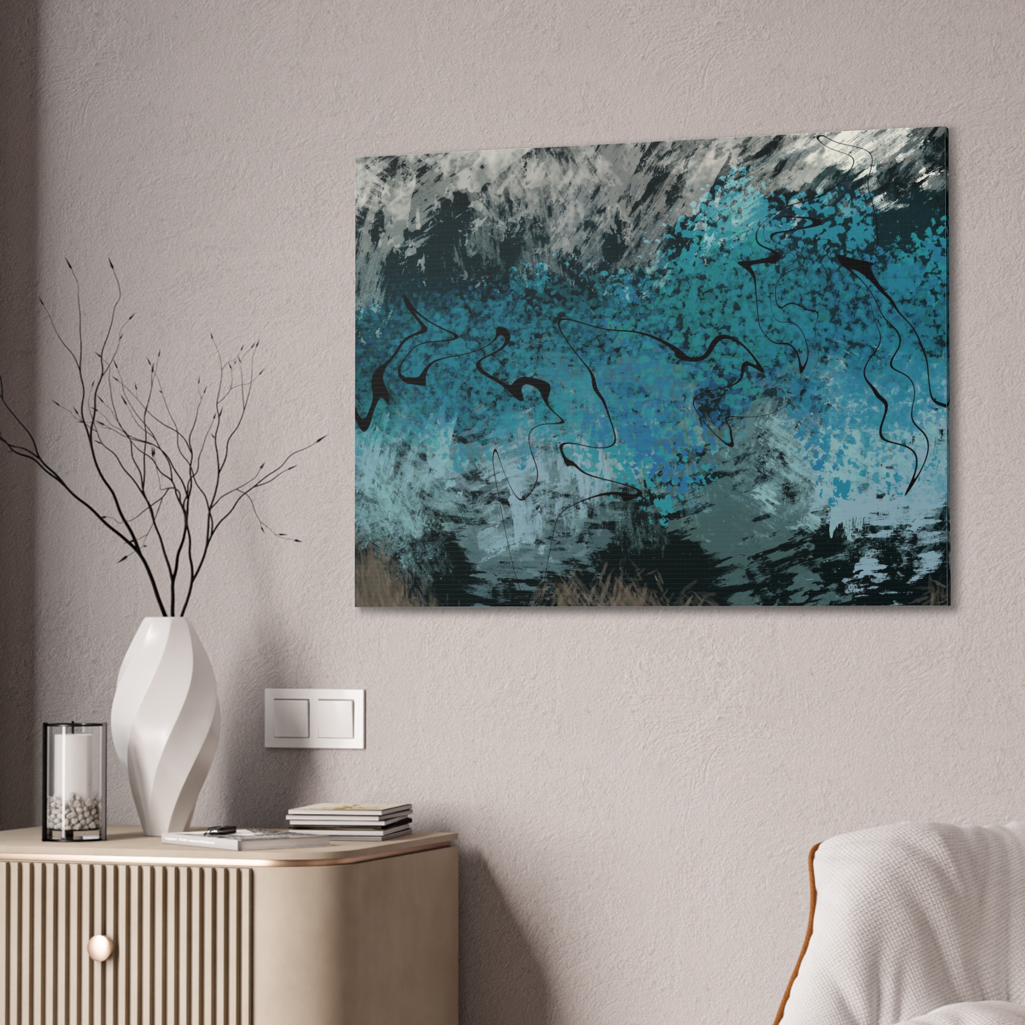 Tsunami ~ Abstract Ocean Wave Canvas Art, Modern Home Decor, Blue Wall Art, Abstract Painting, Coastal Style, Unique Gift Ideas
