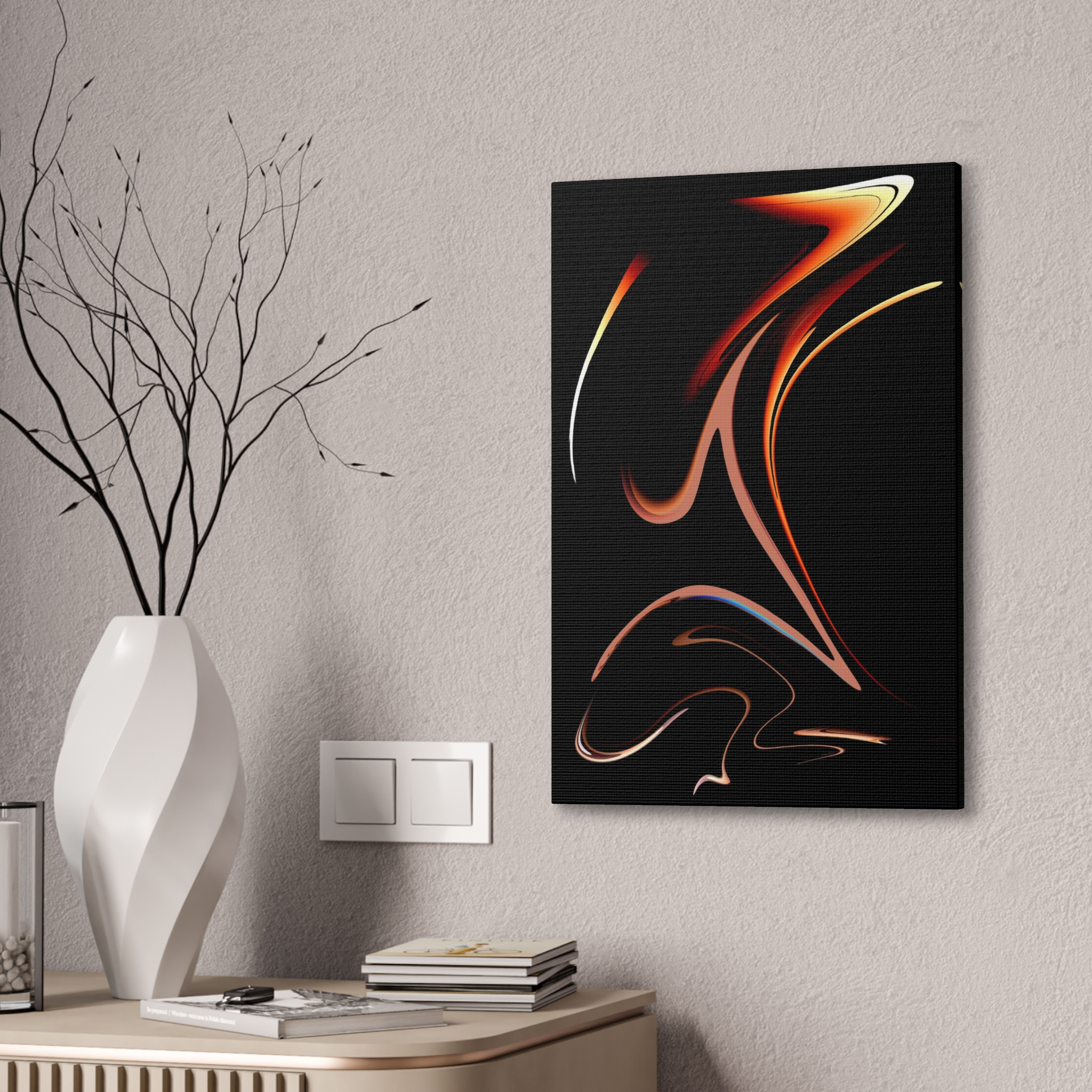 Fiery Fungi ~ Abstract Wall Art, Modern Home Decor, Canvas Print, Stylish Art Piece for Living Room, Unique Gift Idea, Contemporary Design - Image 2