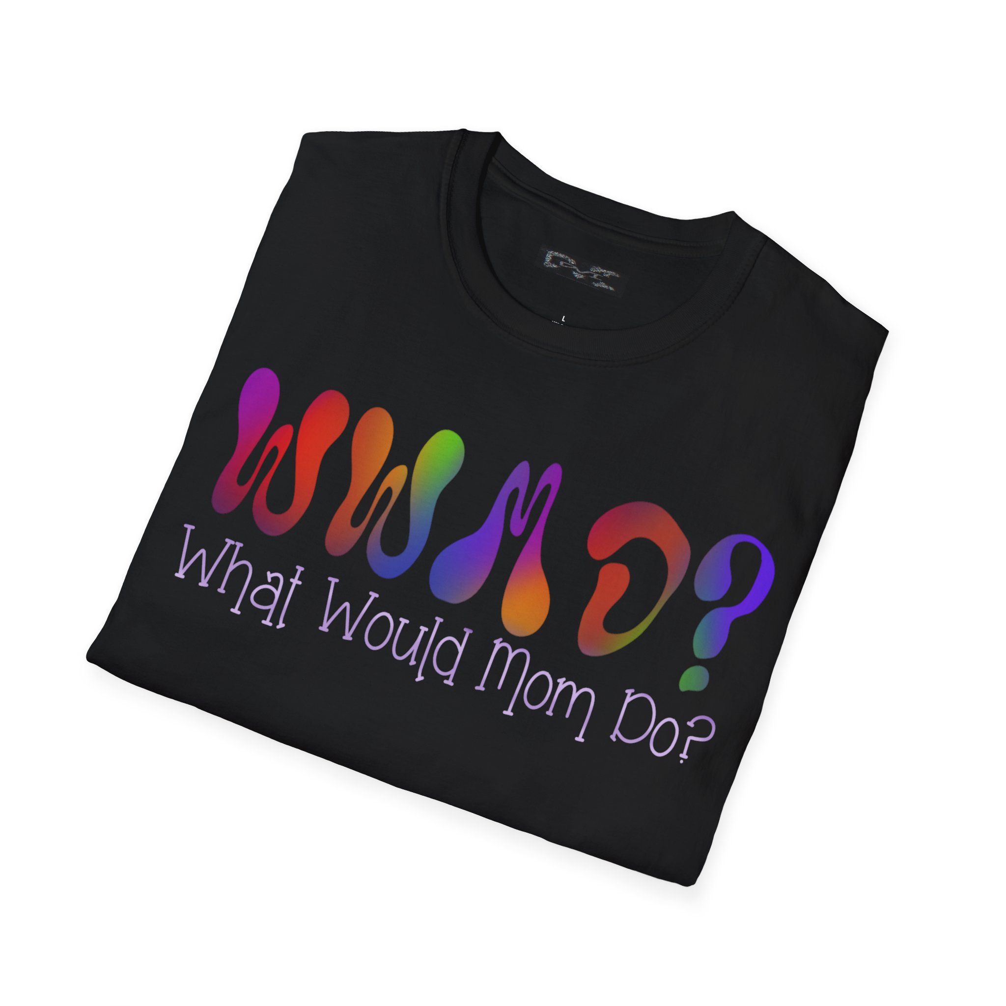 WWMD? What Would Mom Do? Tie-Dye Unisex Softstyle T-Shirt - Image 7