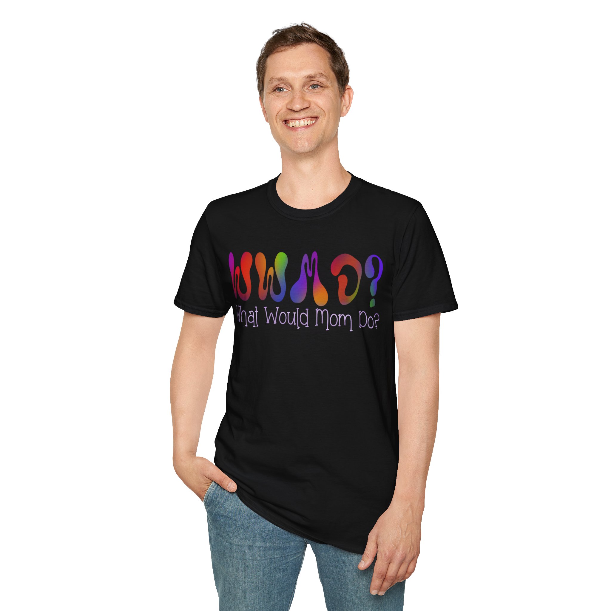 WWMD? What Would Mom Do? Tie-Dye Unisex Softstyle T-Shirt - Image 6