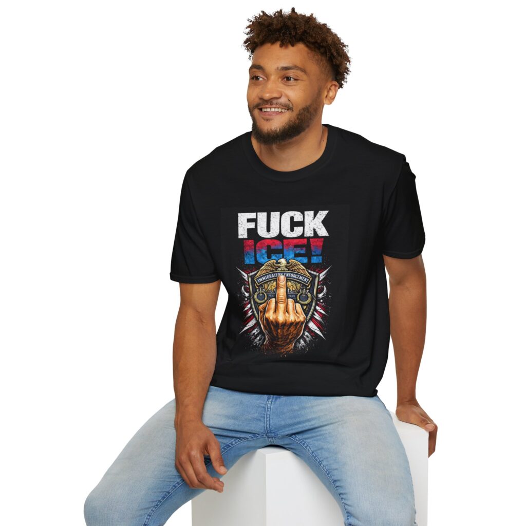 F*** ICE middle finger skull shirt | Political Statement T-Shirt