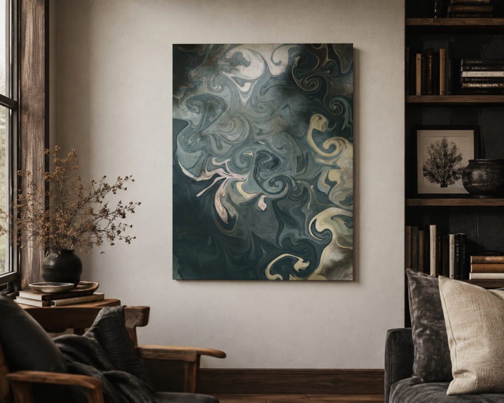 Mollie Examines ~ Abstract Marble Swirl Canvas