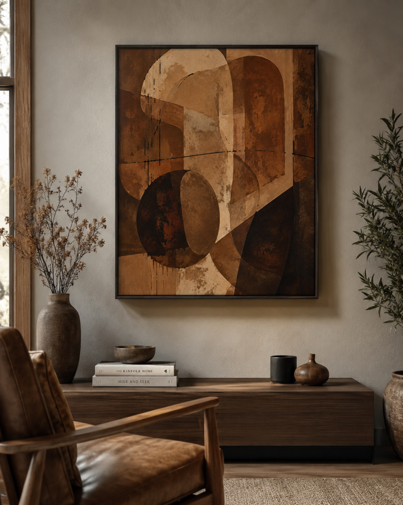 Shapes in Brown | Frameable satin or Archival Matte Poster