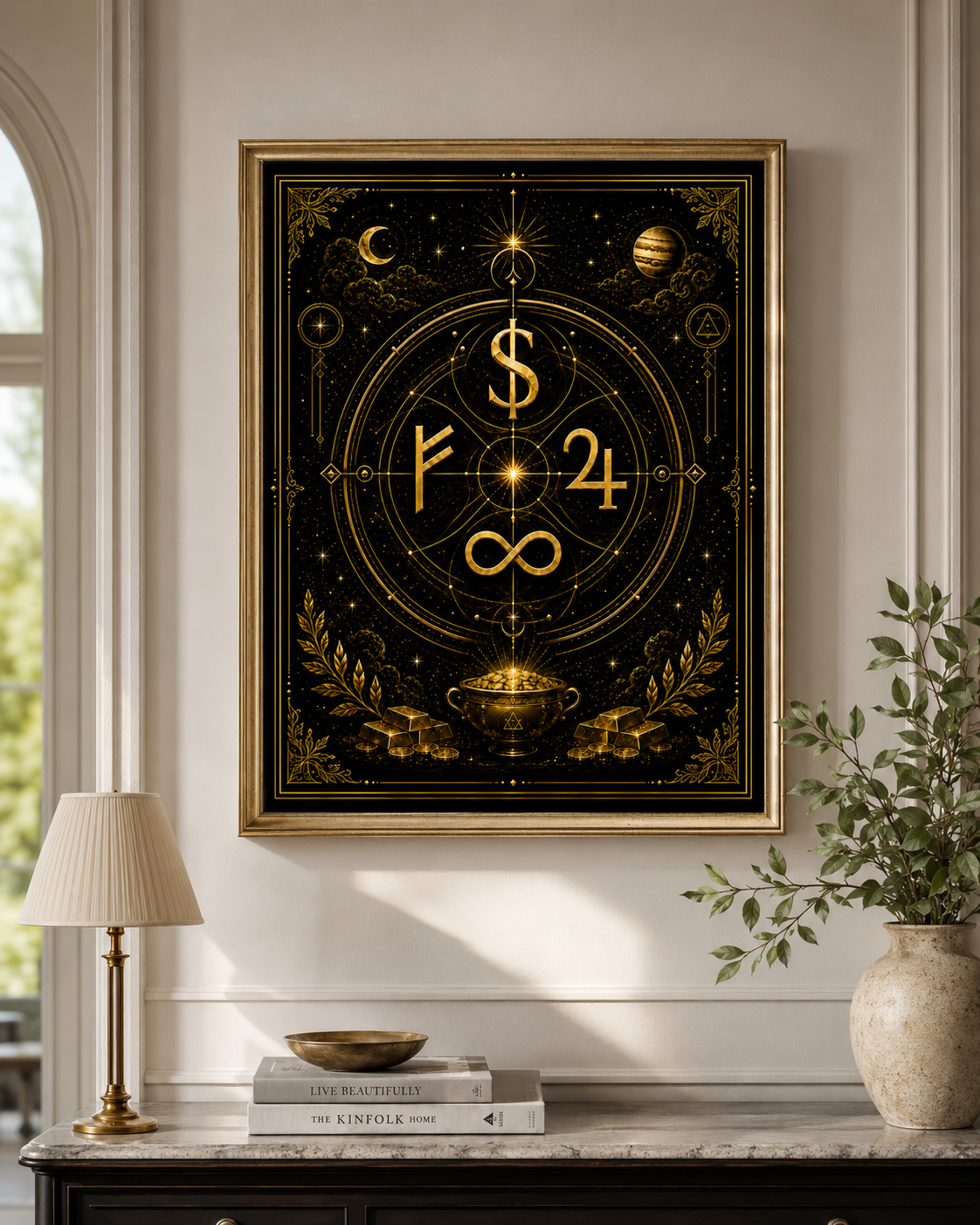 Alchemical Wealth Symbols Matte Poster | Occult Gold Art Print