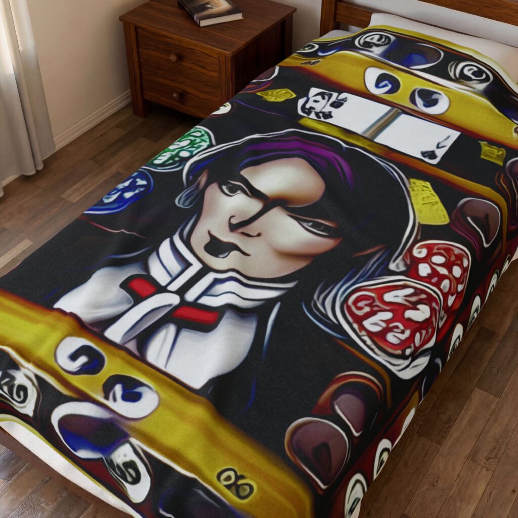 Black Jack Velveteen Plush Blanket