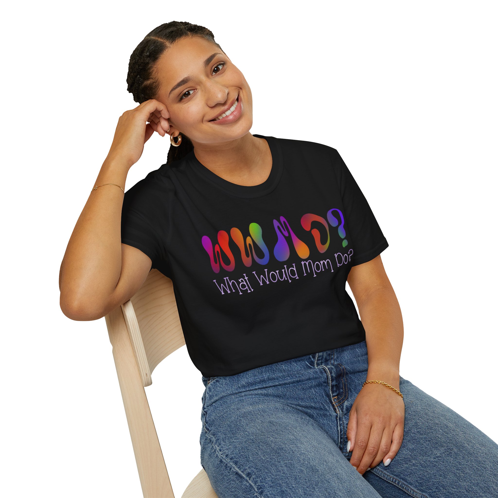 WWMD? What Would Mom Do? Tie-Dye Unisex Softstyle T-Shirt - Image 9