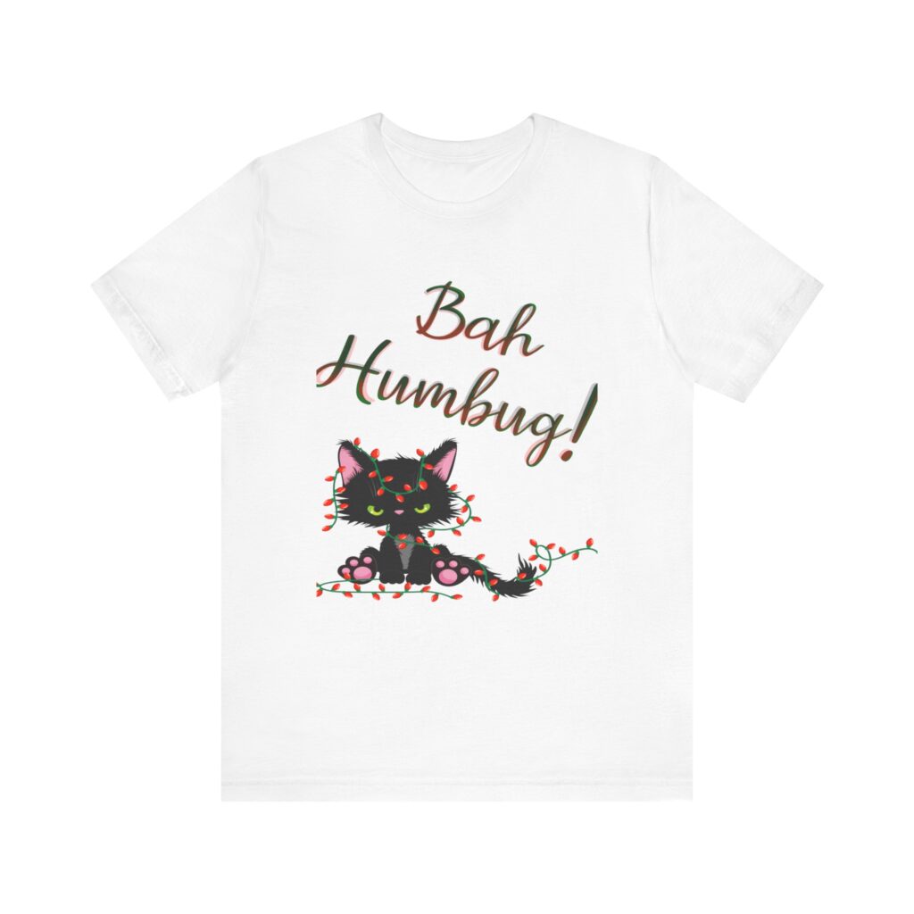 Bah Humbug Black Cat Unisex Jersey Short Sleeve Tee