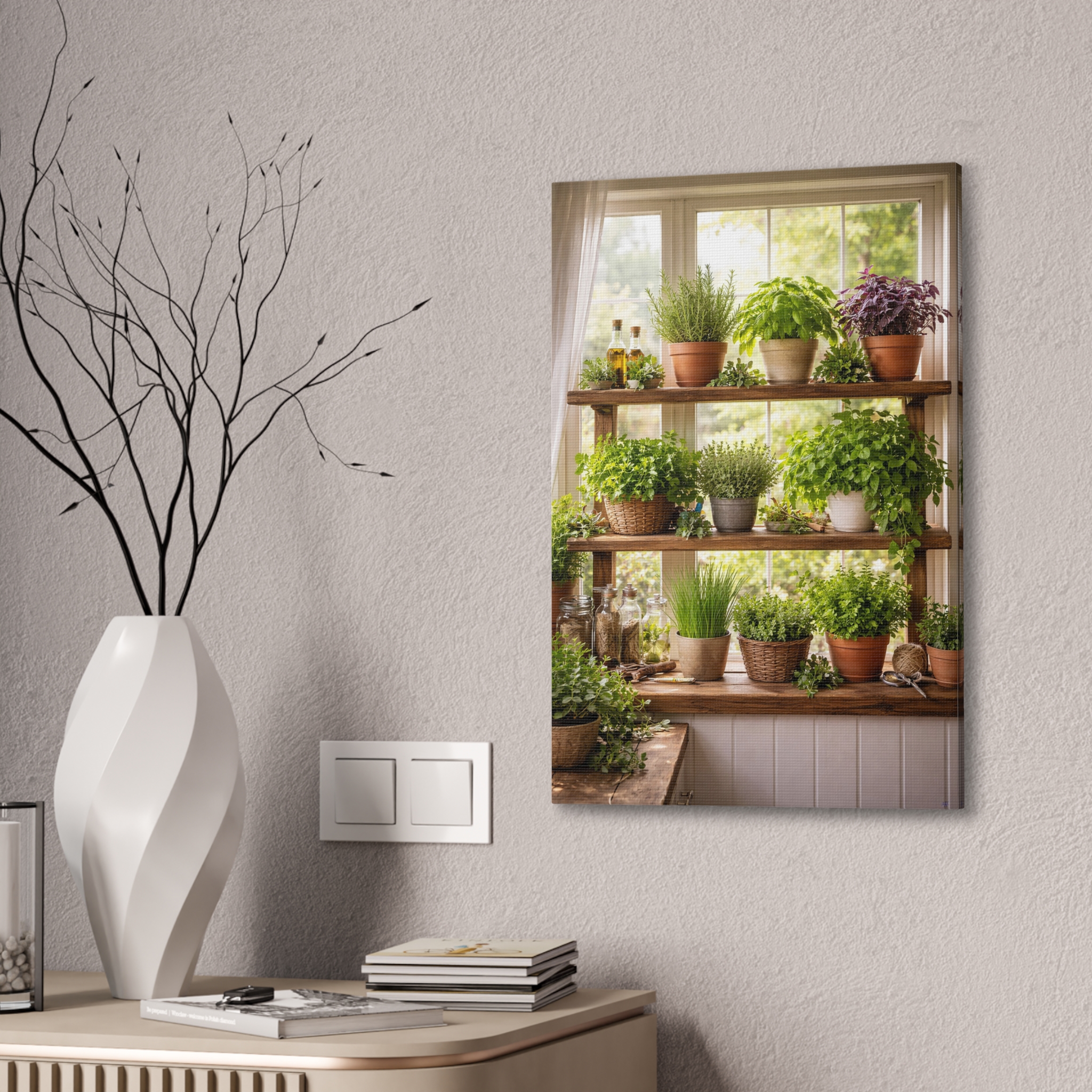 Herb Garden Window Shelf Canvas Art - Image 2