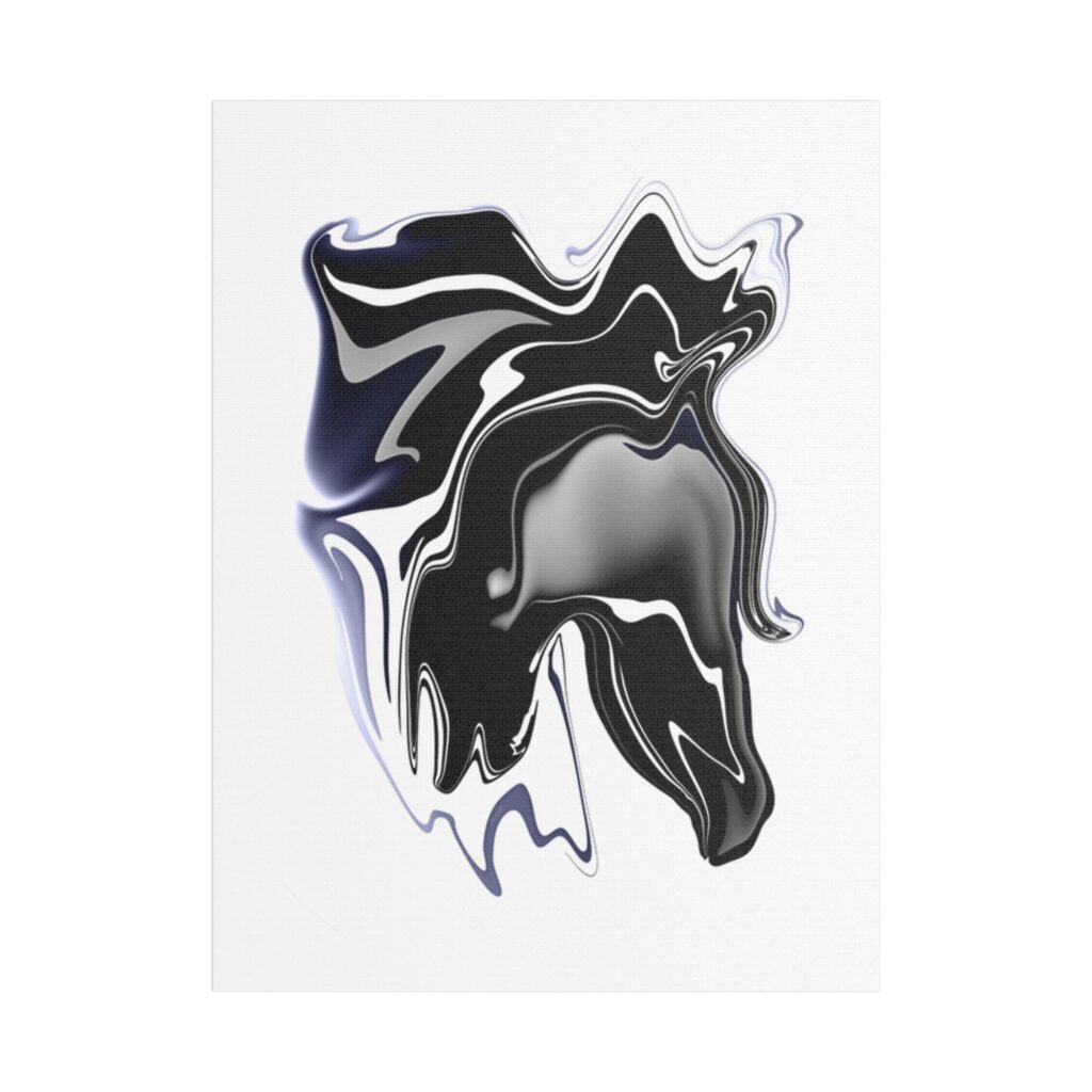 Digital Abstract Art ~ A Horse Named Mystery Art Print on Satin Canvas, Stretched