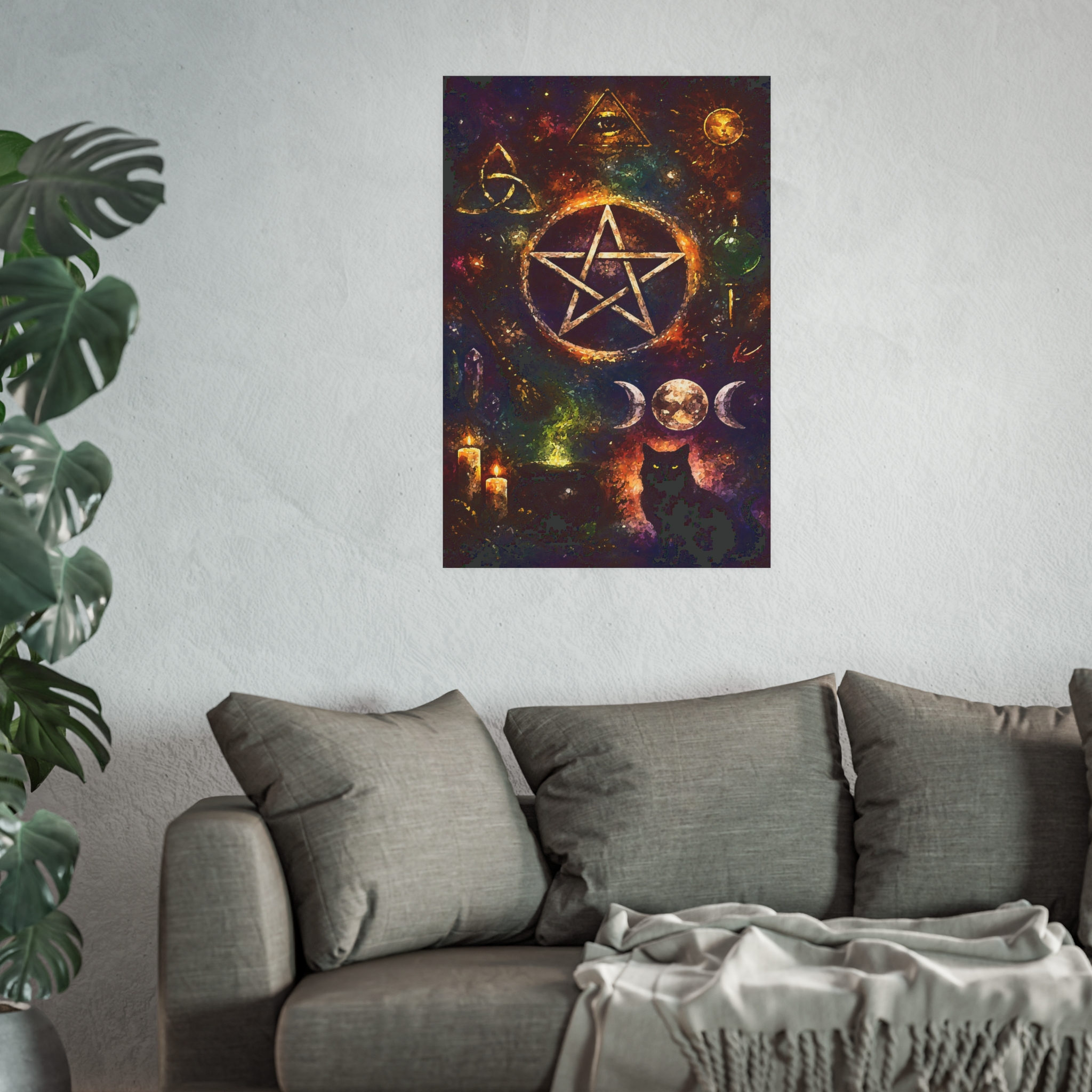 Wiccan Pentagram Galaxy Poster | Satin Matte Poster - Image 4