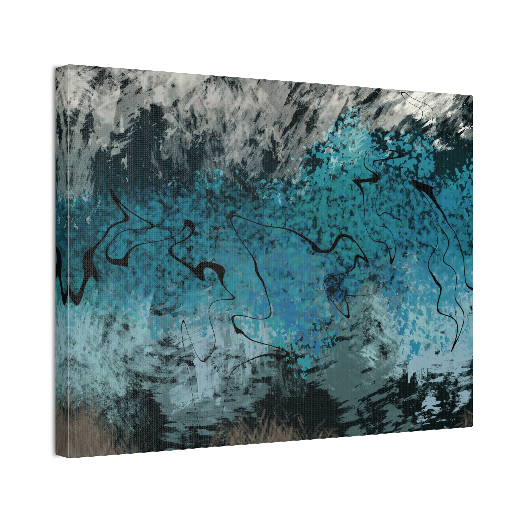 Tsunami ~ Abstract Ocean Wave Canvas Art, Modern Home Decor, Blue Wall Art, Abstract Painting, Coastal Style, Unique Gift Ideas - Image 4